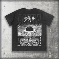 Akira Anime Movie T Shirt, Retro Manga Faded Wash Relaxed Fit Gym Clothing, Vintage Distressed Tee, Futuristic Cyberpunk Gift for Anime Fan L black