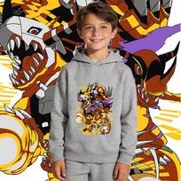 Digimon Koromon Evoliucija Anime Spausdinimo Gobtuvinis Džemperis Berniukams Mergaitėms Vilnos Pamušalas Šiltas Megztinis Ruduo Žiema Vaikų Laisvalaikio Drabužiai 120 pilka spalva