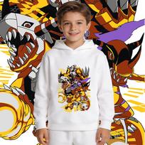 Digimon Koromon Evoliucija Anime Spausdinimo Gobtuvinis Džemperis Berniukams Mergaitėms Vilnos Pamušalas Šiltas Megztinis Ruduo Žiema Vaikų Laisvalaikio Drabužiai 150 balta