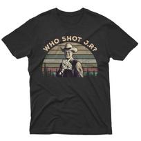 SALE Who Shot J.R Vintage Movie Shirt, Funny T-Shirt, Classic Movie Shirt Unisex T-Shirt L gray