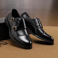 New Britain Gentleman Black Brown Monk Strap Slip On Shoes For Men Casual Loafers Business Formal Dress Footwear Zapatos Hombre 38 juoda