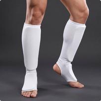 Fighting Arts Shin Guards SleeveStyle Instep Padded Foot and Leg Protector for Fighters, White L white