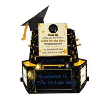 New Pop Up Happy Graduation Card 3D Foldable Congrats Grad Card Best Wishes Gift Card High School College Master Graduation beige