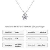 S925 Sterling Silver Moissanite Necklace - Elegant 520 Gift Clavicle Chain with a Light Luxury Feel gray