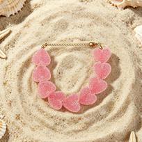 Multi-Color Bohemian Dopamine Bracelet Soft Sugar Summer Beach Hand Chain  Birthday rožinė
