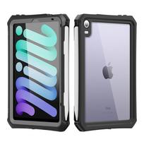 Shellbox Waterproof Case for iPad mini 7 mini 6 mini 5 MINI 4 Dustproof Swimming Outdoor Beach Shoulder Girdle TPU+PC Clear Case iPad mini 5 juoda
