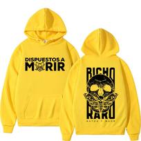 Raperis NATOS WAOR Bicho Raro Negra Skeleton Gotikinis Hip-hop Ilgomis Rankovėmis Harajuku Hoody Žieminis Vyras Moteris Klasikinis Džemperis M geltona