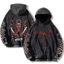 Unisex Harajuku Anime/Manga Graphic Pullover Hoodie 6XL black