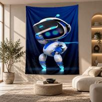 Dekoratyvinis gobelenas, Astro Bot spausdinamas sienos menas, Lengvas sieninis kabinamas elementas miegamojo fonui 130cmx150cm