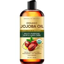 Organic Jojoba Brooklyn Vegetable Cold-Pressed Castor Oil 16 Fl Oz Hair, Face, Body 100% Pure and Natural Carrier Aromatherapy beige