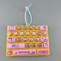 Simulation Keyboard Mechanical Keyboard Pendant Mini Keyboard Keycap Clicker  Backpack Decoration violetinė