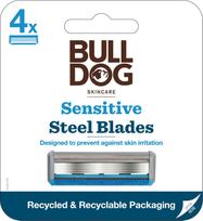 Bulldog Sensitive Replacement Blades for Shaving Razors (4-pack) mėlyna