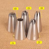 5 vnt. Didelis metalinis tortų kremo dekoravimo antgalių rinkinys Konditeriniai įrankiai Nerūdijančio plieno dekoravimo antgalis Keksiukų galvutė Desertų dekoratoriai 5pcs gray