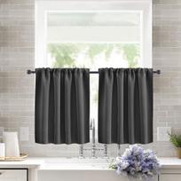 Sienų uždengimo didelio tikslumo trumpoji užuolaida svetainei, miegamajam ir virtuvei 40*60cm rod pocket 1pc tamsiai pilka spalva