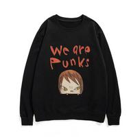 Yoshitomo Nara Mes Esame Panki Vaikas Vampyras Grafinis Megztinis Vyrams Moterims Mada Animacinis Puloveris Juokingi Vyriški Oversized Megztiniai 3XL brown
