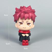 9cm Anime Jujutsu Kaisen Figure Itadori Yuji Gojo Satori Fushiguro Megumi Kugisaki Kawaii Toy Car Decoration PVC Model Gift gray