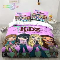 Animacinių Bratz lėlių patalynės komplektas miegamajam Minkšti modernūs lovatiesės Patogus vaikiškas antklodės užvalkalas Užvalkalas antklodei ir pagalvės užvalkalas EU Single(135*200cm)3pcs white