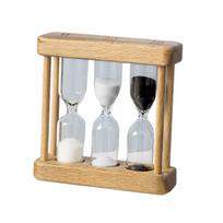 Wood 1/3/5 Minute Creative Hourglass Timer Sandglass Time Management for Home Kitchen Cooking Game Playing Supplies beige