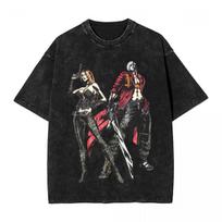 Devil May Cry T Shirt Washed Oversized Streetwear Hip Hop Vintage TShirts for Men Women Clothing Short Sleeve Cotton Tee Shirt XL įvairiaspalvis