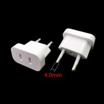US China To European EU Travel Adapter With Safety Shutter Germany Power Wall Plug Connector Adaptor White 4.0mm white