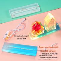 DIY Epoxy Rectangular Desk Lamp with Silicone Mold and Dried Flower Display