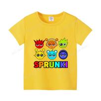 Summer T-shirt Hot Game Print Short Sleeve Cute Oren Pinki Sky Base Top Funny Birthday Gifts 120 yellow