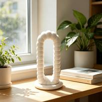 3D Printed Skeleton Wave Headphone Stand Compatible for All Headphones, Non-Slip Stable Base with Wave-Shaped & Desk Mount, Headphone Holder balta