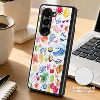 Vintage Camera Pattern Case For Samsung Galaxy Z Fold 8 7 6 5 Z Fold8 Fold7 Fold6 Hybrid Leather Skin Hard PC Folding Phone Cover Samsung Z Fold 7 balta