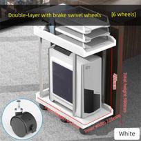 Heavy Duty Mobile CPU Stand with 6 wheel Double-Layer Computer Rack Computer Host Bracket  Home balta