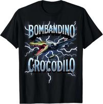 Italian Brainrot Bombardino Crocodilo Bombardiro Unisex T-Shirt XL black