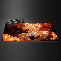 Demon Slayer Tanjiro Anime Gaming Mouse Pad Large Rubber Keyboard Desk Mat With 2MM Stitched Edge Design 50cmx100cm(19.6x39.4inch) gray