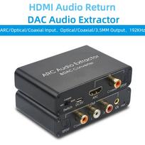 4K ARC Audio Extractor DAC Converter HDMI-compatible ARC SPDIF/Optical Coaxial to SPDIF Coaxial Stereo 3.5mm L/R Jack for TV Black ARC
