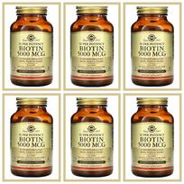 Solgar Biotin 6 pcs Biotin 5000 mcg 100 Veg Capsules 100 Tablets