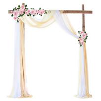 70*550cm Vestuvių arka, šifono audinio užuolaida, dekoracija vestuvėms, šventei, kabinama dekoracija white