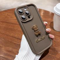 3D Raidės Karūnos Lokio Silikoninis Minkštas Telefono Dėklas Skirtas iPhone 15 16 Pro Max 14 13 12 11 XS XR 7 8 Plus Atsparus Smūgiams Saldaininis Matinis Dangtelis For iPhone 16 Plus