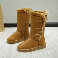 Women’s Fur Lined Winter Snow Boots Warm Mid Calf Boot Faux Suede Boots For Women Non-Slip Fleece Comfortable Lightweight Bailey Button Booties 38 juoda