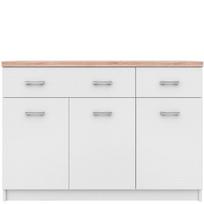 Komoda Top Mix 3D2S, balta/ruda