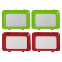 Šaltos mėsos indai šaldytuvui, vakuuminio šviežumo, maisto laikymo padėklas, be BPA, hermetiškas indas maisto ruošimui 2pcs red