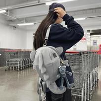 New shark bag men's and women's Hong Kong style neutral locomotive funny backpack pilka spalva