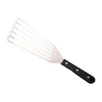 Nerūdijančio plieno su skylutėmis mentelė su medine rankena, tvirtas apverstuvas kepsniui, žuviai, BBQ, karščiui atsparus, nerūdijantis, būtinas virtuvės įrankis apversti L juoda