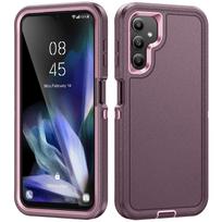 3in1 tvirtas šarvuotas dėklas, skirtas Samsung Galaxy A56 A36 A16 A06 A15 A54 4G 5G, su PTU buferiu, karinio lygio apsauga nuo kritimo Galaxy A16 violetinė