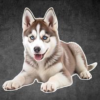 Husky Pet Dog Animal Cartoon Car Sticker Waterproof Styling Automobiles Motorcycle Exterior Accessories Vinyl Decals Y201 F-15cm Longest Side gray