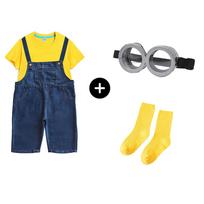Birželio 1 d. Minion šokio kostiumas: Mielas kombinezonų komplektas berniukams ir mergaitėms darželio pasirodymui 110 cm yellow