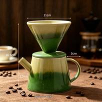 Kūrybiškas retro keraminis lašinamo kavos virimo rinkinys: Krosnyje keptas lašintuvas, filtras ir kavos serveris. 450ml-600ml brown