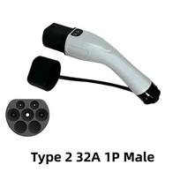 Type 2 IEC 62196-2 EV Charging Plug, 16A 32A Replacement Connector, EU Standard Electric Vehicle Charging Station Male Plug Type 2 32A 1P Male black