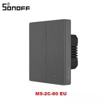 SONOFF M5 SwitchMan Smart Wall Switch 1/2/3 Gang 80 86 120 Type Mechanical Push Button Smart Switch Support Google/Alexa (as the picture,120 US Type) gray