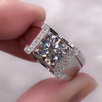 Buyee   CopperWedding Ring Light Zircon Simple Ring for Man Fashion Classic Big Fine Jewelry Circle 12 gray