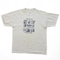 Vintage 90s William Shakespeare Will Power Graphic Poetry Book Quote Art T-shirt L gray