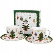 2 Kalėdinės puodeliai su lėkštutėmis "around Christmas Tree"