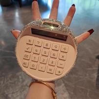 Diamond-Encrusted Solar-Powered Portable Office Calculator: Stylish and Simple Design for Students Standard Model